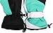 Women Waterproof Winter Ski Gloves, Black White Green, L
