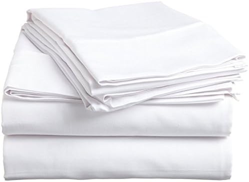 Whasmos Decor Egyptian Cotton 650-Thread-Count Ultra Soft Luxurious 6-Piece Bed Sheet Set, (1 Fitted Sheet+9 Inch Drop,1 Flat Sheet &amp; 4 Pillow Case) White Solid King-XL Size