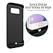 Galaxy S6 Edge Battery Case: Stalion Stamina Rechargeable Extended Charging Case (Jet Black) 3500mAh Protective Charger Cover with LED Charge Indicator Light