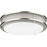 DYMOND LED Ceiling Light Fixture Flush Mount 4000K Natural Daylight Dimmable Surface Mount Brushed Nickel Ceiling Lamp for Ki