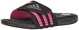 adidas Womens' Shoes | Adissage Slide Sandals, Black/Night Metallic/Shock Pink, (8 M US)