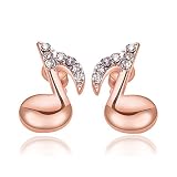 Acxico rose gold Stainless Steel Women Fashion Music Note Stud Earrings