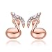 Acxico rose gold Stainless Steel Women Fashion Music Note Stud Earrings