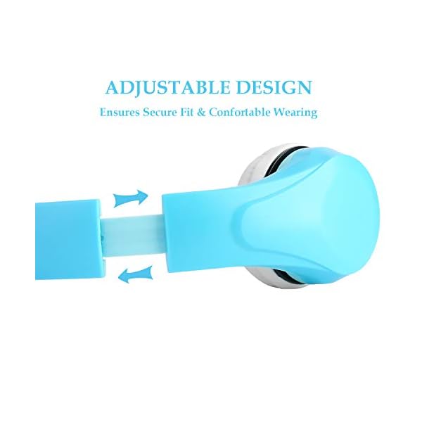 Volume-Limited-LINKWIN-Kids-Safety-Foldable-Stereo-Headphones35mm-Jack-Wired-Cord-Earbuds-Volume-Controlled-at-85dB-OnOver-Ear-Children-Toddler-Headset-for-iPad-Kindle-Airplane-School-Blue Kids Headphones, KPTEC Children Headphone for Boys, Over Ear,Wired Headset Volume Limited Child Earphones Foldable…