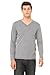 Bella + Canvas Unisex Jersey Long-Sleeve V-Neck T-Shirt 2XL GREY TRIBLEND