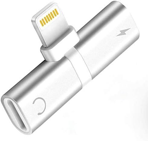 AGS Retail Ltd Compatible Adapter Splitter Replacement - White, 2 in 1 Dual Lightning Audio & Charge Adapter for iOS System, iPhone 8 Plus, 8 Plus, X, 7, 7 Plus | iPhone Accessories