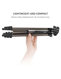 eocean 50 inch aluminio ligero trípode para teléfono celular y cámara, Universal   Trípode con bolsa + Bluetooth Wireless Control Remoto + Teléfono Celular Soporte para iPhone, Samsung Galaxy Y Más, Marrón