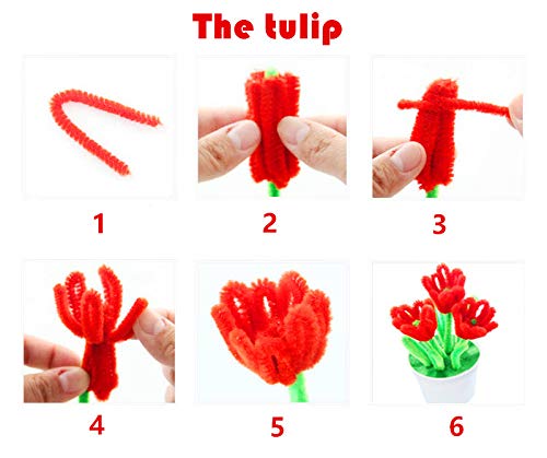 Multiple Colors Pipe Cleaners 100 Pieces Chenille Stems for DIY Art Decorations Creative Craft (6mm x 12 Inch)