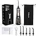 Cordless Water Flosser with 5 Jet Nozzles - Liberex IPX7 Waterproof Oral Irrigator 300ml Reservoir 3-Mode Dental Care Water Jet for Teeth/Braces, USB Rechargeable, for Family Travel Use