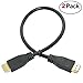 SaiTech IT (2 Pack) Super Slim HDMI Cable TV Lead 1.4 High Speed Ethernet 3D Full HD 1080p - Support All HDMI Devices - Black - 30cm