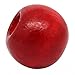 Housweety 200PCs Red Dyed Round Wood Beads 12mmx11mm
