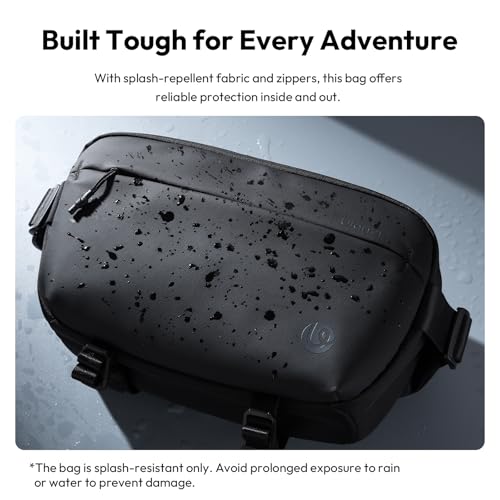 ULANZI Camera Sling Bag, Waterproof Camera Case with Tripod Holder, DSLR/SLR/Mirrorless Camera Bags Crossbody for Photographers - Black 10L Capacity