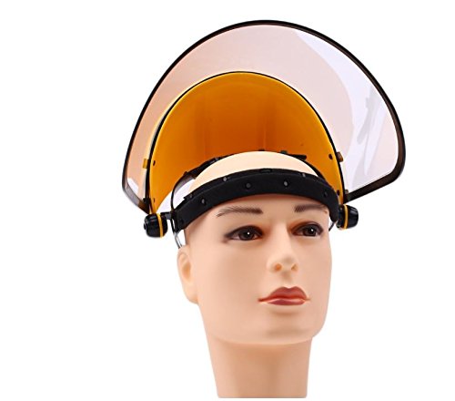 Safety Works Adjustable Headgear Face shield with Visor Mask Clear Face and Head Coverage Polycarbonate Used for - Light Construction, General Manufacturing, Cutting Metal, Cutting Wood (TL-1021) - Thumbnail 2
