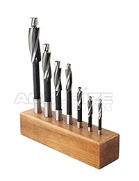 AccusizeTools   Juego de contrataladros para tapa de rosca sólida H.S.S. 3 brocas, vástago recto, 7 unidades juego N.° 508S 0007