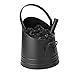Mind Reader MASH-BLK Large Fire Place Ash Bucket, Pellet Bucket with Shovel, Black
