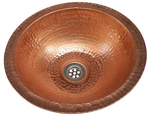 Egypt gift shops 14" Bright Polished Copper Bathroom Sink Flat Lip Toilet Lavatory Basin House Remodeling Contract - Thumbnail 3