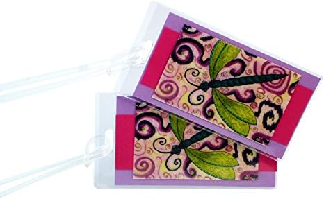 Whimsical Dragonfly Luggage Tags Set of Two Made in the USA
