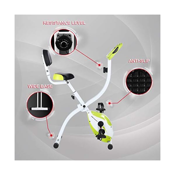 Ultrasport F-Bike, Folding Exercise Bike with Training Computer, Adjustable Resistance Levels and Hand Pulse Sensors…