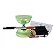Triple Bearing LED Light Up Professional Diabolo / Chinese Yoyo Toy with Aluminum Sticks Translucent Green - Flight Diabolo