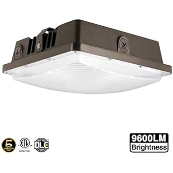 LED Canopy Light 80W,ETLus-Listed and DLC-Qualified,5000K Daylight White, 9600Lumen, 120-277VAC,175-450W MH/HPS/HID Replacement, IP65 Waterproof and Outdoor Rated, 5 Years Warranty,1Pack