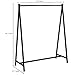 55-Inch Modern Black Heavy Duty Metal Commercial Garment Rack, Retail Clothing Display Stand