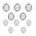 PH PandaHall Pendant Trays Set Wedding Bouquet Photo Charms Antique Silver Memory Charm Pendant Bezels Cabochon Blanks Settings 30x40mm Oval Glass Cabochon for Jewelry Making Wedding Graduation 5Sets