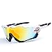 F-sport 2016 Newest Outdoor Sports Fashion Sunglasses.Great For Cycling Driving Hiking Skiing or Fishing.Changeable Lenses and Unbreakable High strength(white)