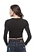 Hollywood Star Fashion Women's Long Sleeve Scoop Neck Crop Top (Large, Black)