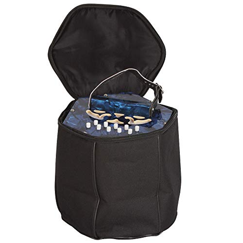 SODIAL Concertina Accordion 20-Button 40-Reed Anglo Style With Carrying Bag And Adjustable Hand Strap(Blue)