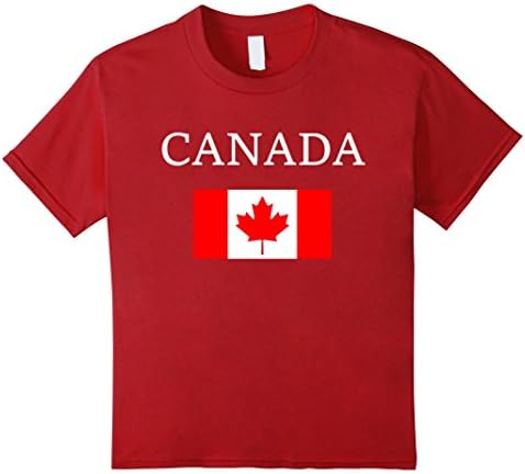 Kids CANADA T-Shirt Canadian Flag Tee Vacation Souvenir Travel 10 Cranberry