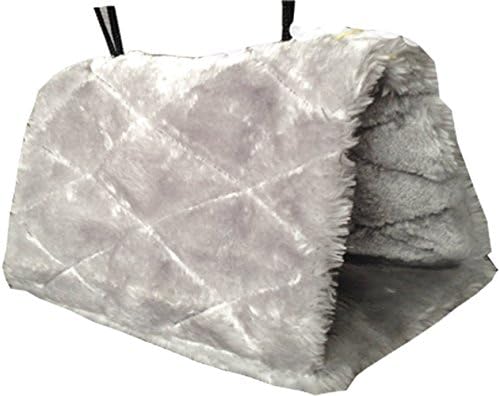 Anndeeson Parrot Bunk Perch Hanging Tent Plush Hammock Warm Cotton Nest (S Grey)
