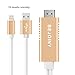 iPhone Lightning to HDMI Adapter Lightning Digital AV HDTV Projector Cable 1080P Aluminum Alloy Shell Plug and Play for iPad iPod iPhone BEJOINY (Gold)