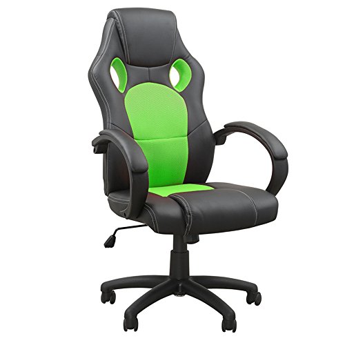 MCTECH-Sedia-da-Ufficio-Sedia-Girevole-da-Ufficio-e-da-casa-Gaming-Racing-Poltrona-Sediaa-Rete-Altezza-Regolabile-Nero-Verde-Modello-A