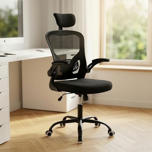 Silla de Oficina giratoria y basculante, Malla Negra