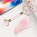 Rose Quartz Roller & Gua Sha - Stunning Premium Quality Natural Stone Facial GuaSha and Face Massager Tools. Traditional Crystal Facial Scraping Tool and Rollers