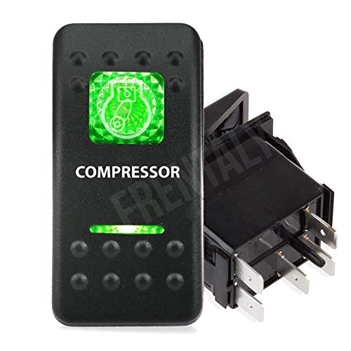 Frentaly Green Compressor 12V 20 Amp Waterproof ON Off Custom Marine Boating Vehicle Rocker 5 Pin Control Switch Kit - Thumbnail 7