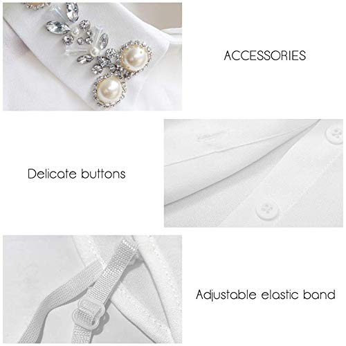 Joyci Diamond Pearl False Collar Peterpan Fake Collar Half Shirt Dickey