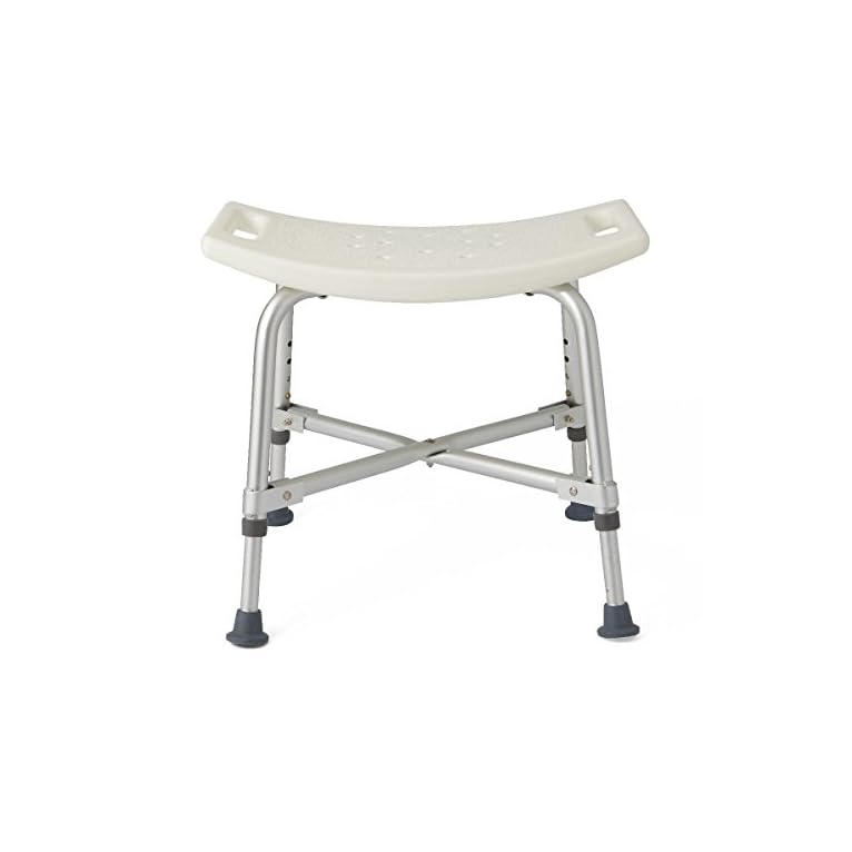 Medline Heavy Duty Shower Chair Bath Bench Without Back, Bariatric Bath