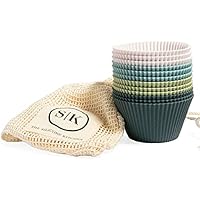 The Silicone Kitchen Reusable Silicone JUMBO Baking Cups - Set of 12 | Non-Toxic | BPA Free | Dishwasher Safe