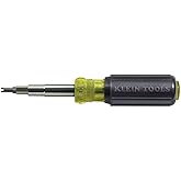 Klein Tools 32527 Multi-Bit Screwdriver/Nut Driver, 11-in-1 with Phillips, Slotted, Square, and Schrader Bits and Nut Drivers