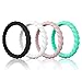 Egnaro Silicone Wedding Ring for Women,Seamless Thin and Stackble Braided Rubber Wedding Bands Rubber Rings for Women
