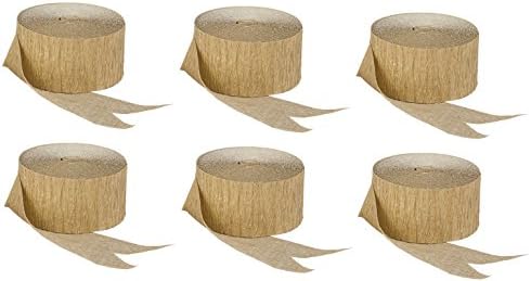 Metallic Gold Crepe Paper Streamers, 6 Rolls Made in USA