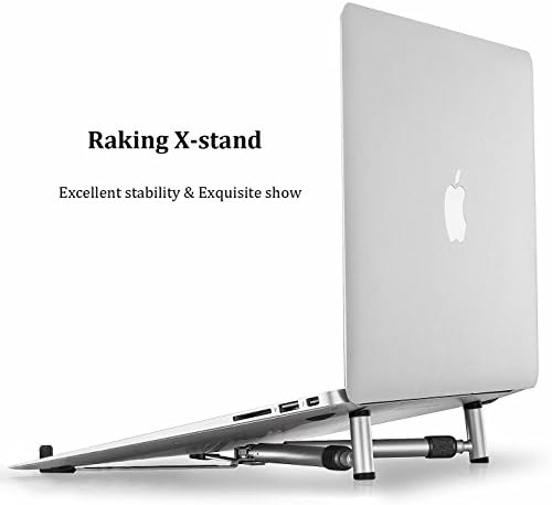 Raking Notebook Stand for MacBook and PC Laptop, Aluminium Adjustable/Portable, Cooling Universal Stand for All 12-17" Laptop/Notebook Computers