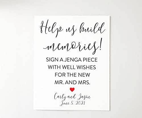 Amazon.com: Help us build memories. Please sign a Jenga Piece, 8x10 ...