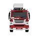 FUN LITTLE TOYS Fireman Toy Rescue Truck Friction Powered 1:16 Simulation Vehicle Light Sound, 6 Wheels a Extensible Ladder, Red White