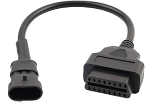 Cngoat41 Motorbike OBD Diagnostic Cable 3 Pin To 16Pin Adapter Scanner Connector For Cfmoto Models Plastic Black