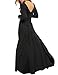 ACEVOG Women's Long Sleeve Backless Swing Evening Party Maxi Dress with Belt