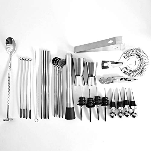 Keifen 30 Stück Bar Cocktail Set 30 Stück Bar Cocktail Set Boston Shaker Drink Making Kit Edelstahl Mixer Making… – Bild 5