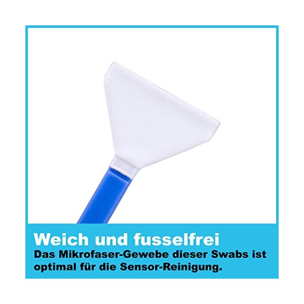 Lens-Aid Sensor Reinigungsset mit Swabs und Flüssig-Reiniger für Vollformat Kameras: 12x Mikrofaser Swab 24 mm einzeln verpackt inkl. Liquid – Bild 4
