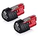 Powerextra 2 Pack 12V 2500mAh Lithium-ion Replacement Battery Compatible with Milwaukee M12 48-11-2411 48-11-2420 48-11-2401 48-11-2402 48-11-2401 12-Volt M12 Cordless Tools primary